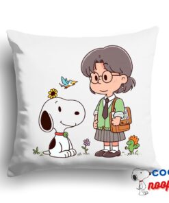 Terrific Snoopy Teacher Square Pillow 1