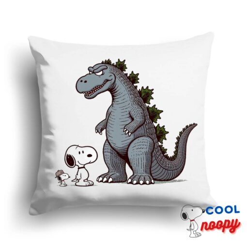 Unbelievable Snoopy Godzilla Square Pillow 1