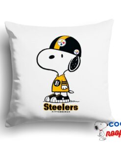 Unbelievable Snoopy Pittsburgh Steelers Logo Square Pillow 1