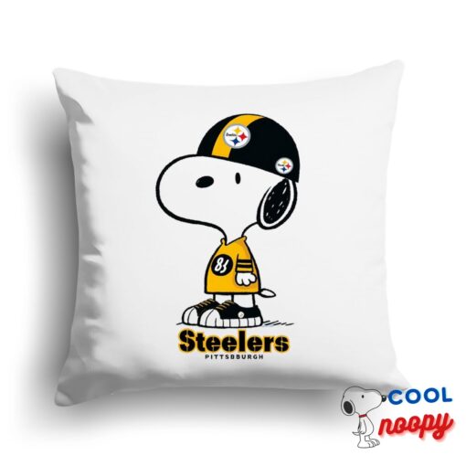 Unbelievable Snoopy Pittsburgh Steelers Logo Square Pillow 1