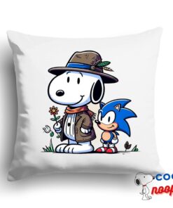 Unbelievable Snoopy Sonic Square Pillow 1