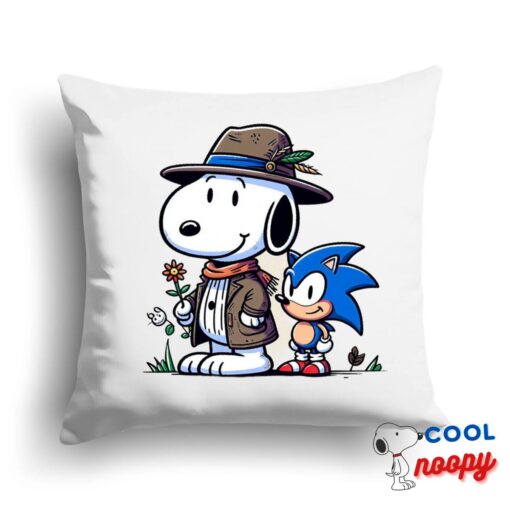 Unbelievable Snoopy Sonic Square Pillow 1