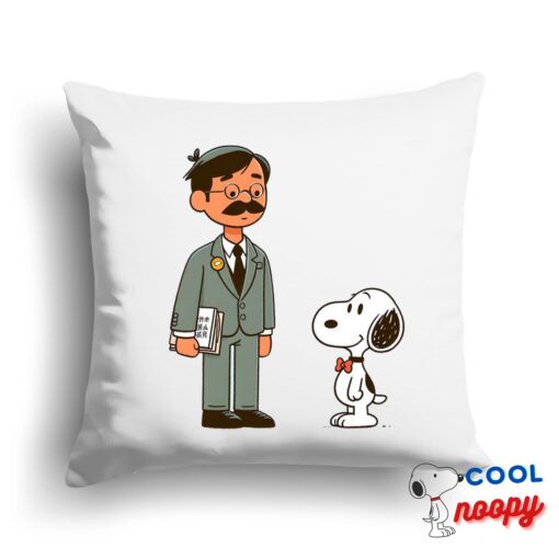 Unbelievable Snoopy Teacher Square Pillow 1
