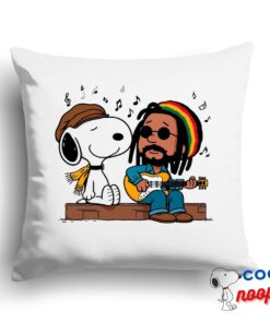 Unexpected Snoopy Bob Marley Square Pillow 1