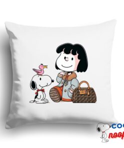 Unexpected Snoopy Fendi Square Pillow 1