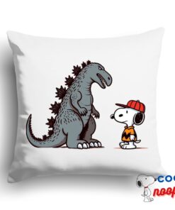 Unexpected Snoopy Godzilla Square Pillow 1