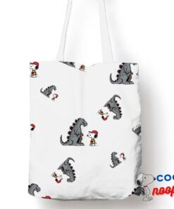 Unexpected Snoopy Godzilla Tote Bag 1