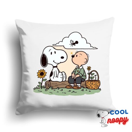 Unexpected Snoopy Mickey Mouse Square Pillow 1