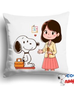 Unexpected Snoopy Teacher Square Pillow 1