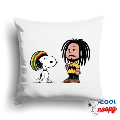 Unforgettable Snoopy Bob Marley Square Pillow 1