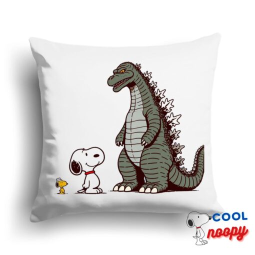 Unforgettable Snoopy Godzilla Square Pillow 1