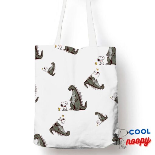 Unforgettable Snoopy Godzilla Tote Bag 1