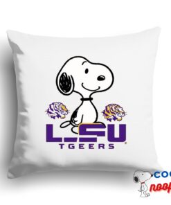 Unforgettable Snoopy Lsu Tigers Logo Square Pillow 1