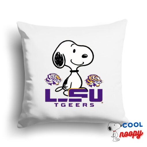 Unforgettable Snoopy Lsu Tigers Logo Square Pillow 1