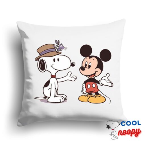 Unforgettable Snoopy Mickey Mouse Square Pillow 1