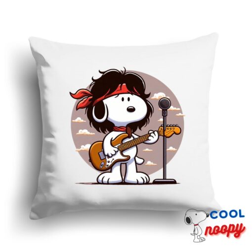 Unique Snoopy Aerosmith Rock Band Square Pillow 1