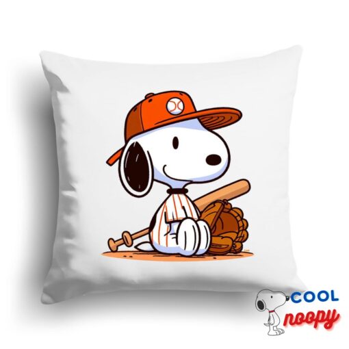 Unique Snoopy Baseball Square Pillow 1