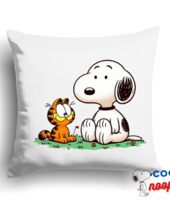Unique Snoopy Garfield Square Pillow 1