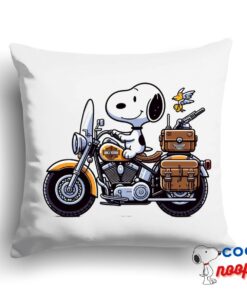 Unique Snoopy Harley Davidson Square Pillow 1