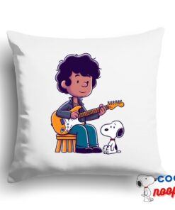 Unique Snoopy Jimi Hendrix Square Pillow 1