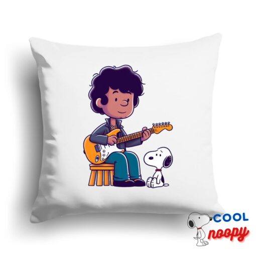 Unique Snoopy Jimi Hendrix Square Pillow 1