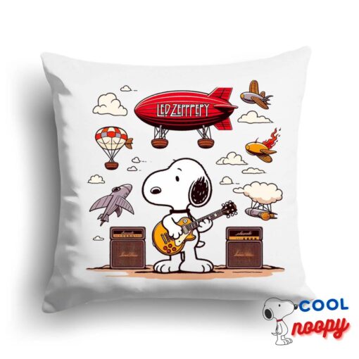 Unique Snoopy Led Zeppelin Square Pillow 1