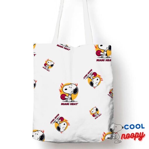Unique Snoopy Miami Heat Logo Tote Bag 1