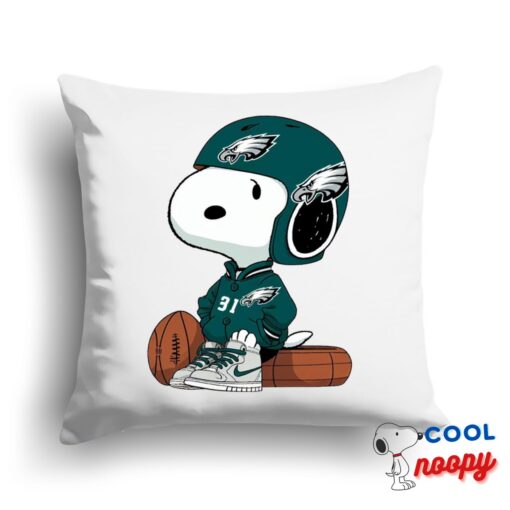 Unique Snoopy Philadelphia Eagles Logo Square Pillow 1