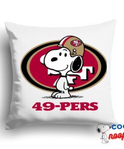 Unique Snoopy San Francisco 49ers Logo Square Pillow 1