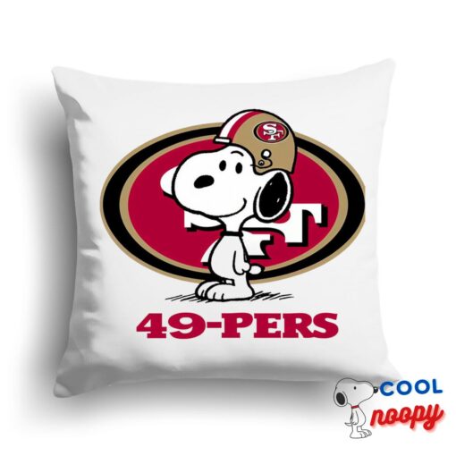 Unique Snoopy San Francisco 49ers Logo Square Pillow 1