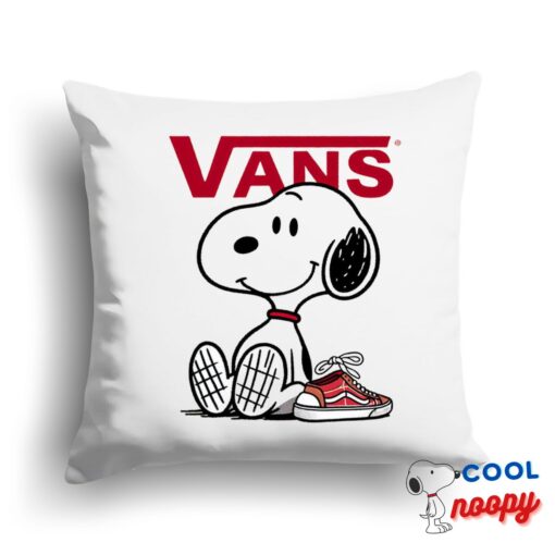 Unique Snoopy Vans Logo Square Pillow 1