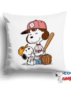 Useful Snoopy Baseball Mom Square Pillow 1