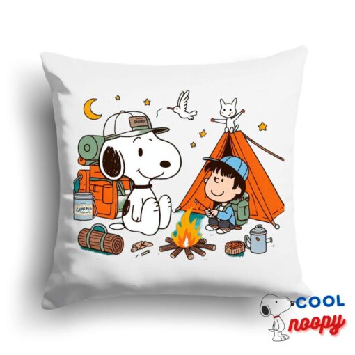 Useful Snoopy Camping Square Pillow 1