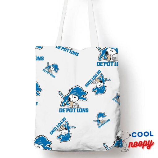 Useful Snoopy Detroit Lions Logo Tote Bag 1