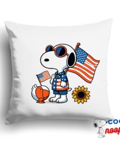 Useful Snoopy Patriotic Square Pillow 1