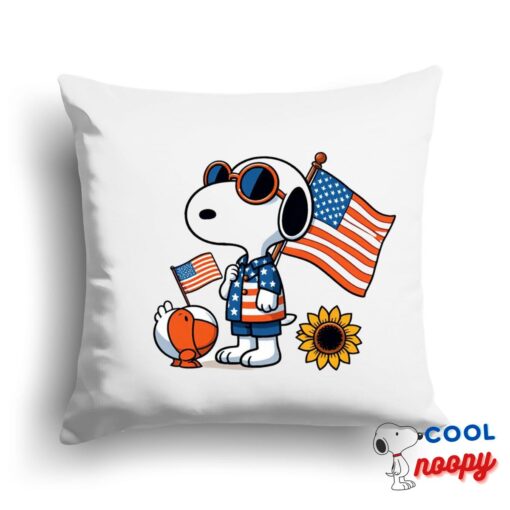 Useful Snoopy Patriotic Square Pillow 1