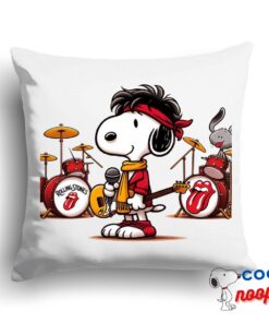 Useful Snoopy Rolling Stones Rock Band Square Pillow 1