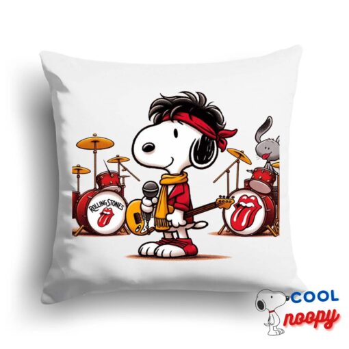 Useful Snoopy Rolling Stones Rock Band Square Pillow 1