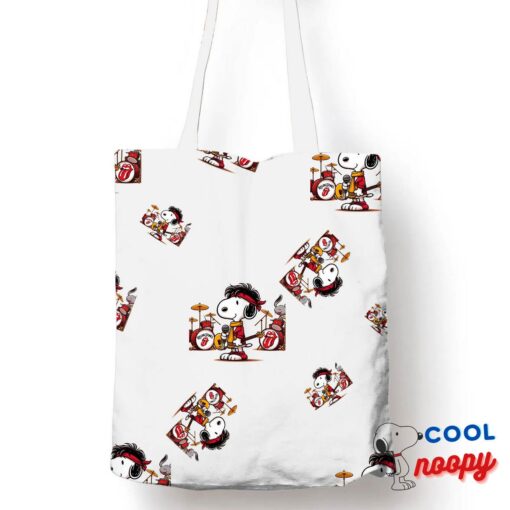 Useful Snoopy Rolling Stones Rock Band Tote Bag 1