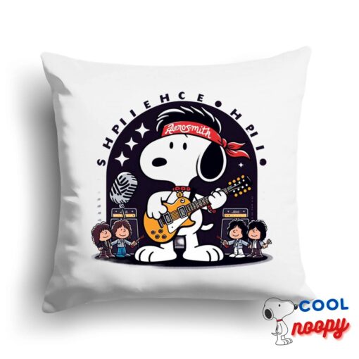 Wonderful Snoopy Aerosmith Rock Band Square Pillow 1