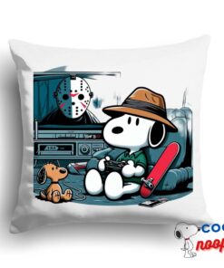 Wonderful Snoopy Friday The 13th Movie Square Pillow 1