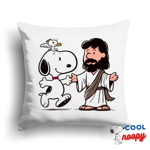 Wonderful Snoopy Jesus Square Pillow 1