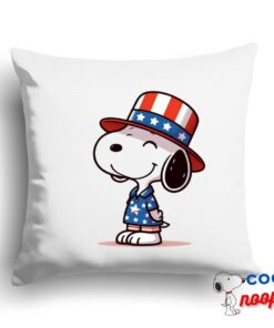 Wonderful Snoopy Patriotic Square Pillow 1