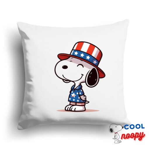 Wonderful Snoopy Patriotic Square Pillow 1