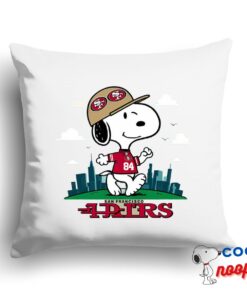 Wonderful Snoopy San Francisco 49ers Logo Square Pillow 1