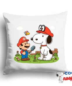Wonderful Snoopy Super Mario Square Pillow 1
