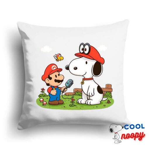 Wonderful Snoopy Super Mario Square Pillow 1