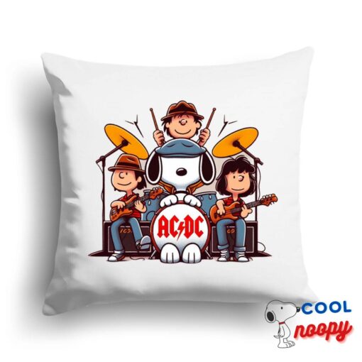 Wondrous Snoopy Acdc Rock Band Square Pillow 1