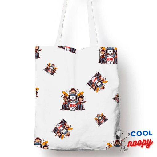 Wondrous Snoopy Acdc Rock Band Tote Bag 1