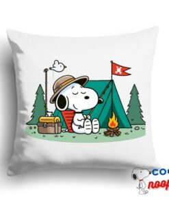 Wondrous Snoopy Camping Square Pillow 1